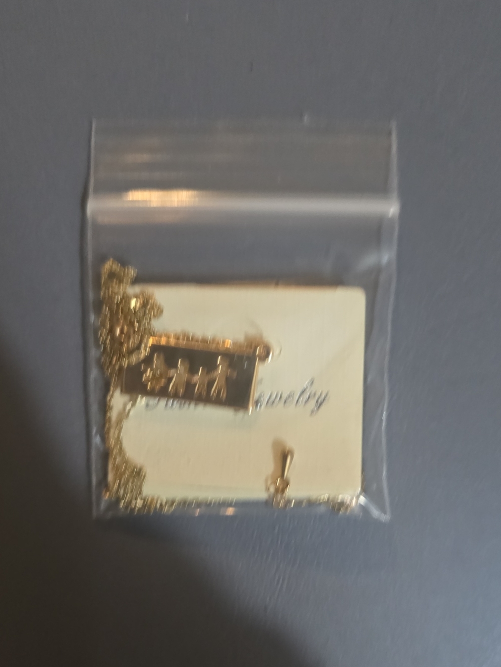 Gold Bar Pendant Necklace - Family design 22 available for sale
